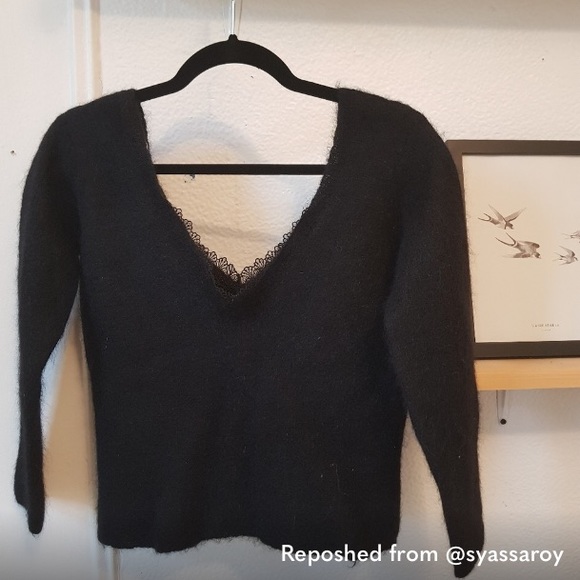 Sézane Black V-Neck Sweater - Picture 2 of 3